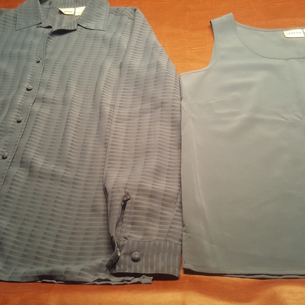 Liz Baker size 6 matching blouse and tank set